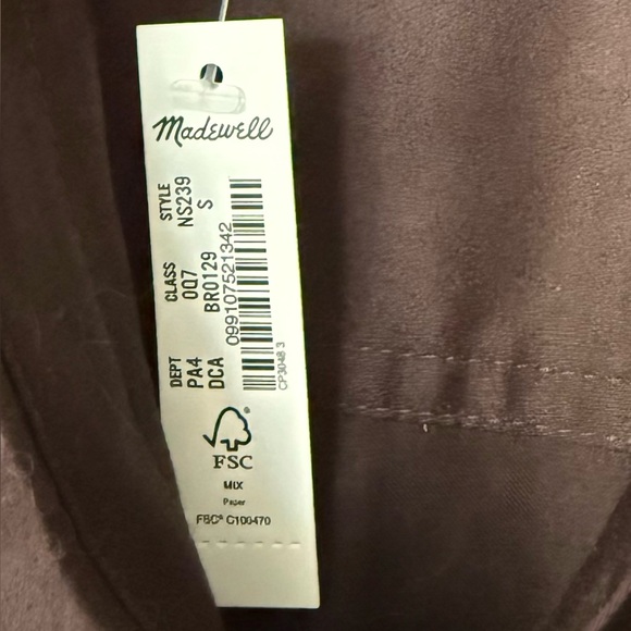 NWT Madewell Brown Button-up Shirtdress - Picture 5 of 6